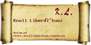 Knoll Liberátusz névjegykártya